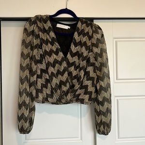 ASTR the Label Primadonna Top Gold Chevron size Medium